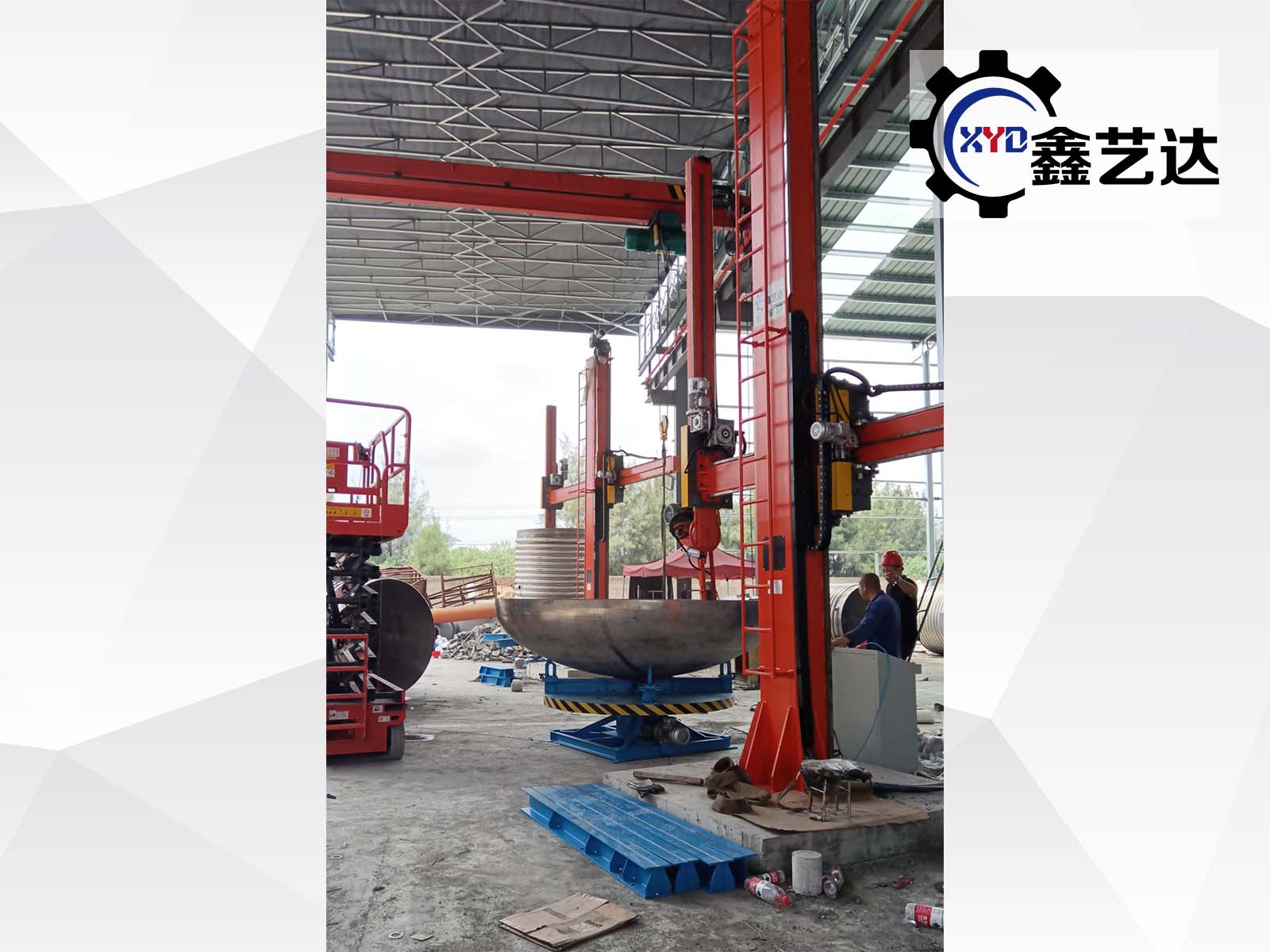 臨?？蛻簟竟I(yè)罐體拋磨機(jī)】順利驗收